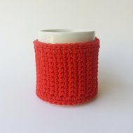 Coffee Mug Cozy in Red Gift Accessory N2