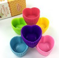 Lapurete&rsquo;s &reg; 36-pack Cupcake Liners-Silicone Reusable Cupcake and Muffin Baking Cup-No BPA,Six Vibrant colors.... N6