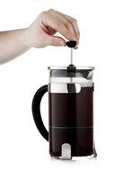 Quiseen French Press Coffee & Espresso Maker, 34-Ounce (8 4oz Cups), Chrome - 2 Extra filters included N3