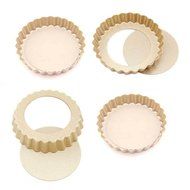 MyLifeUNIT 4 Inch Loose Bottom Mini Tart Pans, Nonstick Round Tart Quiche Pan, Set of 4 N2