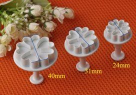 Set of 3pcs 5 Petals Heart Shape Plunger Cutter cake decorating fondant embossing tool