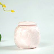 XDOBO Mini Crystalline Glaze Ceramic Tea Tin Pot Tea Sealed Storage Container (yellow) N3