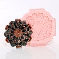 Round Steampunk Medallion Mold Easy To Use Flexible Silicone Food Safe Fondant, Chocolate, Candy, Resin, Polymer... N7