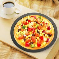 Yilove Pizza Pan, Heavy Carbon Steel Round Pan, Durable, Non-stick, 8 inch N6