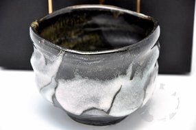 Japanese Mino Yaki ware Matcha Bowl Green Tea 12 / 12 / 9cm (4.7 / 4.7 / 3.5inch)[7360] N8