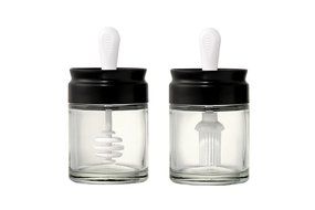 New Release by Juvale - 2 Piece Set Includes Honey Pot with Dipper and an Oil Jar with Silicone Basting Brush...
