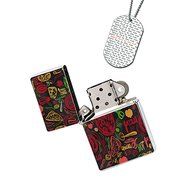 New Vibe Silver Flip Top Lighter - Italian Pizza Ingredients N2