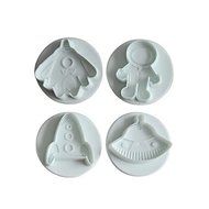 Y&amp;XL&amp;H Universe Space Robot 4 pcs Cookie Cutter Cupcake Pastry DIY Decorating Tools N2