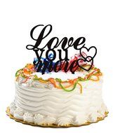 Ecape Acrylic Wedding Cake Toppers Custom Love You More Cake Toppers Cake Decoration Black Pack of 1 N51