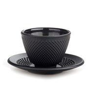XDOBO Japanese Black Hammered 2-3 Oz Cast Iron Teacup (4, Round)