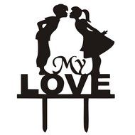 Ecape Acrylic Wedding Cake Toppers Custom Love You More Cake Toppers Cake Decoration Black Pack of 1 N53