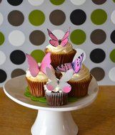 Edible Butterflies &copy; -Large Pink Set of 12 - Cake and Cupcake Toppers, Decoration N3