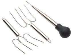 Calphalon Classic Hard-Anodized Deep Roaster with Rack and Bonus Lifters and Baster N3