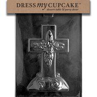 Dress My Cupcake Chocolate Candy Mold, Large Cross with Base