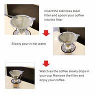 Stainless Steel Coffee Filters , Reusable Coffee Filter with Double Layer Fine Mesh (2-4 cup) N4