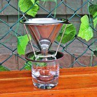 Stainless Steel Coffee Filters , Reusable Coffee Filter with Double Layer Fine Mesh (2-4 cup) N5