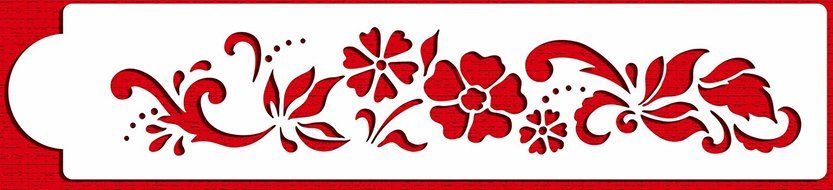 Designer Stencils C437 Floral Explosion Tier 4 Cake Stencil, Beige/semi-transparent N4