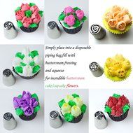 BlueFire&reg; 12pcs/Set Russian Piping Tips With High Quality Stainless Steel, Cake Cupcake Pastry Icing Frosting... N4