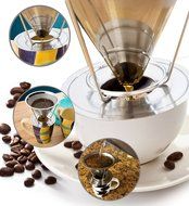 Stainless Steel Coffee Filter with Cup Stand,Reusable Paperless Pour Over Coffee Dripper and Measuring Coffee... N7