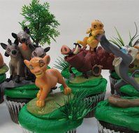 LION KING 11 Piece Birthday CUPCAKE Topper Set Featuring Simba, Nala, Scar, Timon, Zazu, Hyena's, and Mufasa,... N7