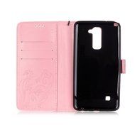 LG Stylus 2 Case,LG G Stylo 2 Case,PHEZEN Bling Rhinestone Diamond Embossed Flower Butterfly PU Leather Wallet... N9