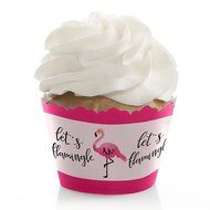 Flamingo - Party Like a Pineapple - Party Cupcake Wrappers - Set of 12