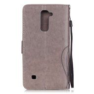 LG Stylus 2 Case,LG G Stylo 2 Case,PHEZEN Bling Rhinestone Diamond Embossed Flower Butterfly PU Leather Wallet... N16