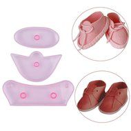 Ckeyin &reg; 3pcs Plastic Baby Bootee Shoe Style Fondant Cake Mold Making Tools for DIY Birthday Cake Sugar Craft... N3