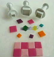 Anyana 3pcs set Square Plastic Plunger And Cookie Cutter Cake Mould Tool Kitchen Tool Sugar Paste Baking Mould... N2