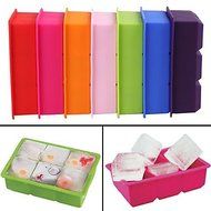 Y&amp;XL&amp;H 6-Cavity Large Silicone Drink Ice Cube Pudding Jelly Soap Mold Mould Tray Tools(Random Color) N4