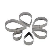 Sher FOUR-C Stainless Steel Rose Drop Flower Cutter Fondant Sugar Craft Cupcake Mold Baking Moulds Cookie Decorating... N6