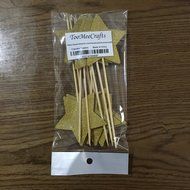 TooMeeCrafts 12 Large Star Topper Gold Glitter Star Wand Cake Topper Cupcake Topper Wedding Cupcake Toppers