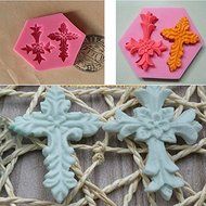 Genenic Silicone Fondant Sugarcraft Mold Cake Decorating Mould Cross Shape N5