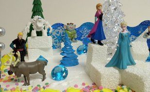 FROZEN 35 Piece Frozen Cake Topper Set Featuring 2&quot; Winter Wonderland Figures of Elsa, Anna, Sven, Hans, Kristoff...