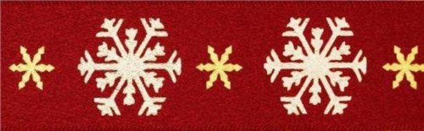 Anniversary House Christmas Snow Flurry Red &amp; Silver Cake Ribbon 1m