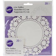 Wilton 2104-90206 20 Count Grease Proof Doilies, 6-Inch, White