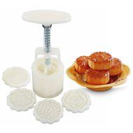 KINGSO Round Mooncake DIY Moon Cake Mold Cookie Cutter 4 Flower Plant Stamps Decoration N8