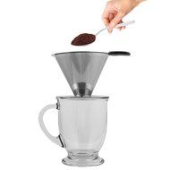 Clever Coffee Dripper &ndash; Personal, Atomic Coffee Brewer Made Of Stainless Steel &ndash; Portable, Paperless Pour Over... N6