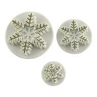 3pcs Snowflake Shape Plunger Cutter Tool DIY Sugarcraft Fondant Cake Decoration by GHH N3
