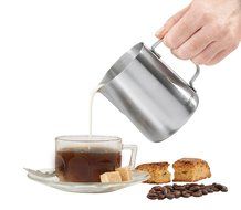 VonShef Stainless Steel Milk Pitcher Suitable for Coffee, Latte &amp; Frothing Milk, Available in 12-Oz, 20-Oz and... N9