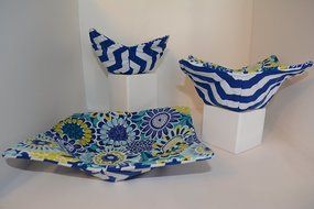Microwave Dish Cozies // Reversible // Set of 3 // 1 Small Bowl // 1 Medium Bowl // 1 Dinner Plate // Blue Boutique N2