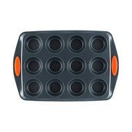 Generic Bakeware Oven Lovin' Muffin and Cupcake Pan 12-Cup Nonstick Gray with Orange N4