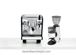 Nuova Simonelli Musica Black Pour Over Espresso Coffe Machine &amp; Macap Chrome Doser Grinder N2