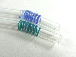 Hummingbird Glass Straws with Cleaning Brush (2 Pack), 8" x 9.5mm, Blue N18