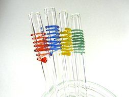 Hummingbird Glass Straws with Cleaning Brush (2 Pack), 8" x 9.5mm, Blue N23