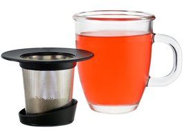 GROSCHE Aspen Tea Infuser Mug with Removable Stainless Steel Infuser and Lid, including Lid holder - 400 ml N3