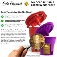 MaxBrew 24K GOLD Keurig Accessories (1) Single K-Cup Reusable (1) K-Carafe Reusable (3) Premium Water Filters... N5