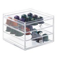 InterDesign Single Serve Coffee Pod Holder for Kitchen Pantry, Countertops - Holds 27 Capsules, Clear N7