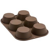 Marathon Housewares KW200010RD Premium Silicone 6 Cup Standard Size Muffin Pan, Red N18