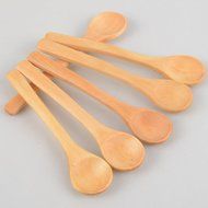 Asdomo 6pcs Wooden Teaspoon Coffee Kitchen Cooking Condiment Utensil Catering Spoon N6